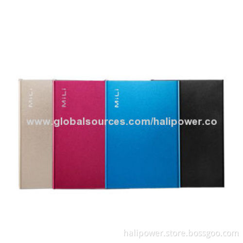 Latest Aluminum Shell Power Banks for Smartphone, 6,000mAh Capacity, 5V/2A Input